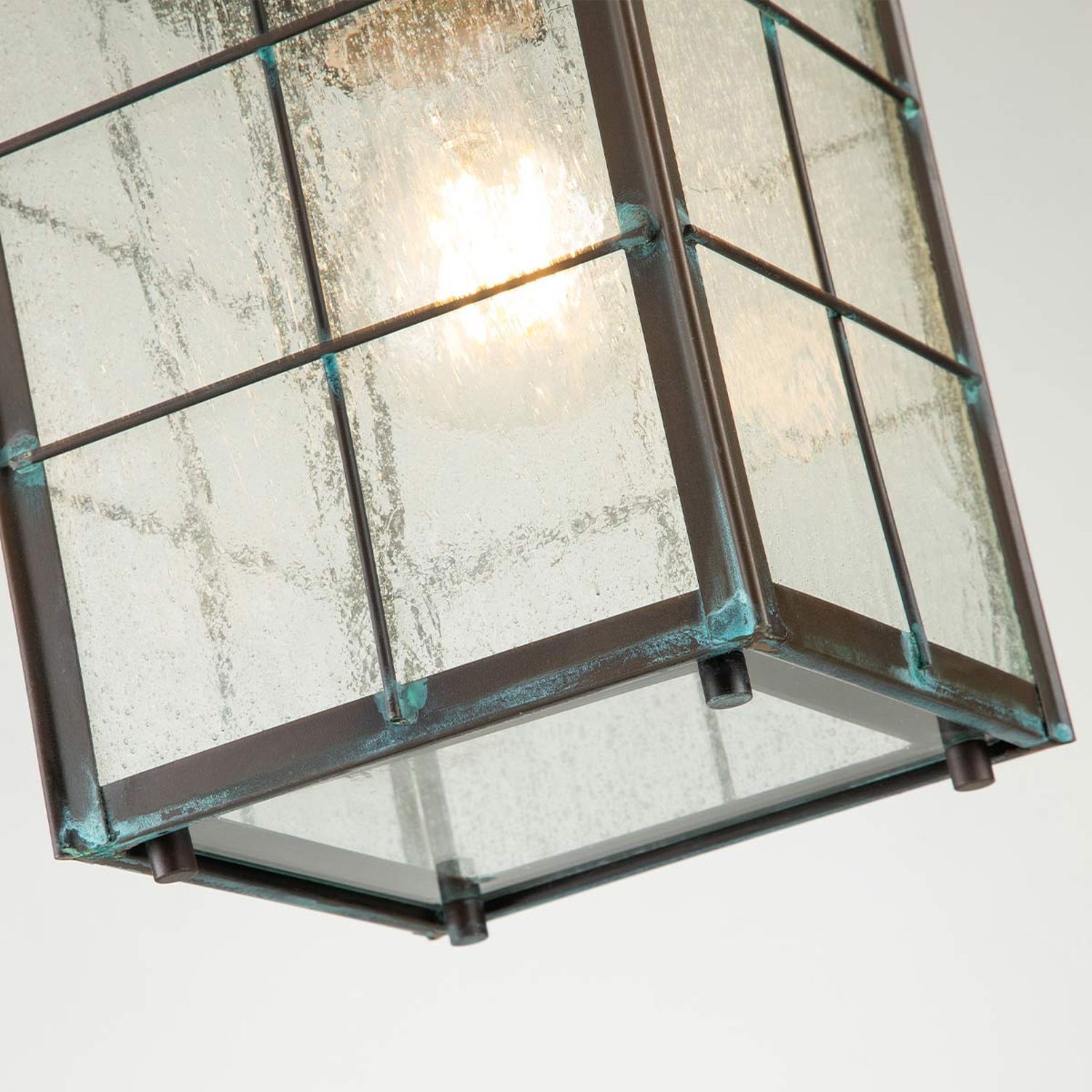 Outdoor Pendelleuchte Messing Glas E27 IP44 H: max. 205,1 cm Laterne, Laterne, Glas, Metall, Patina