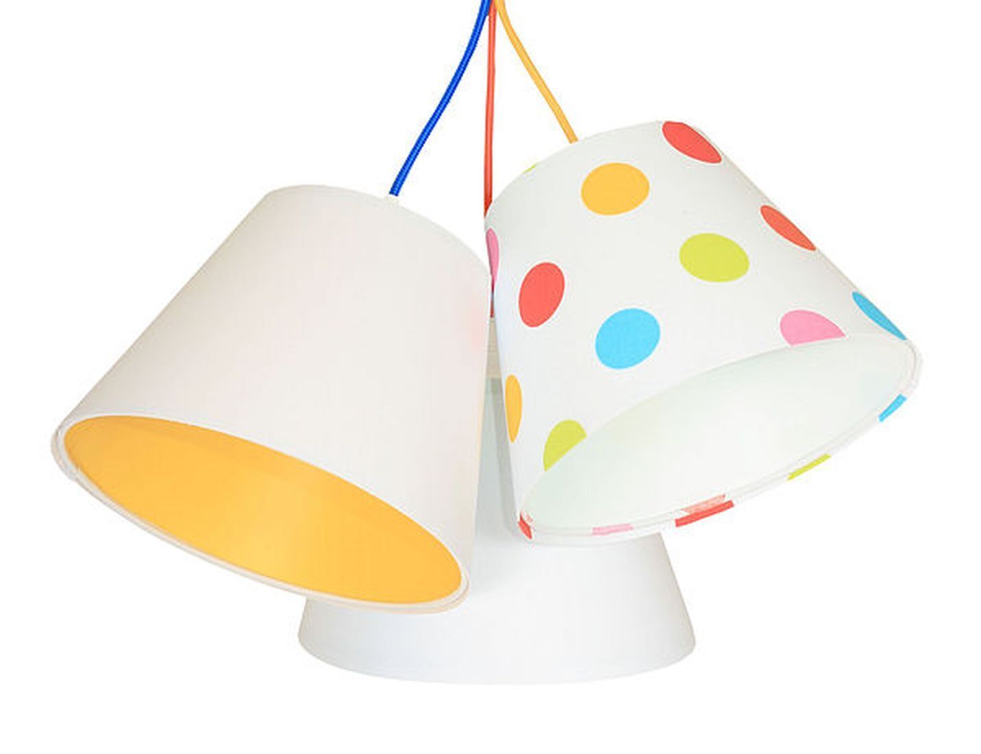 Lampe de chambre d'enfant Blanc Orange à pois Tissu