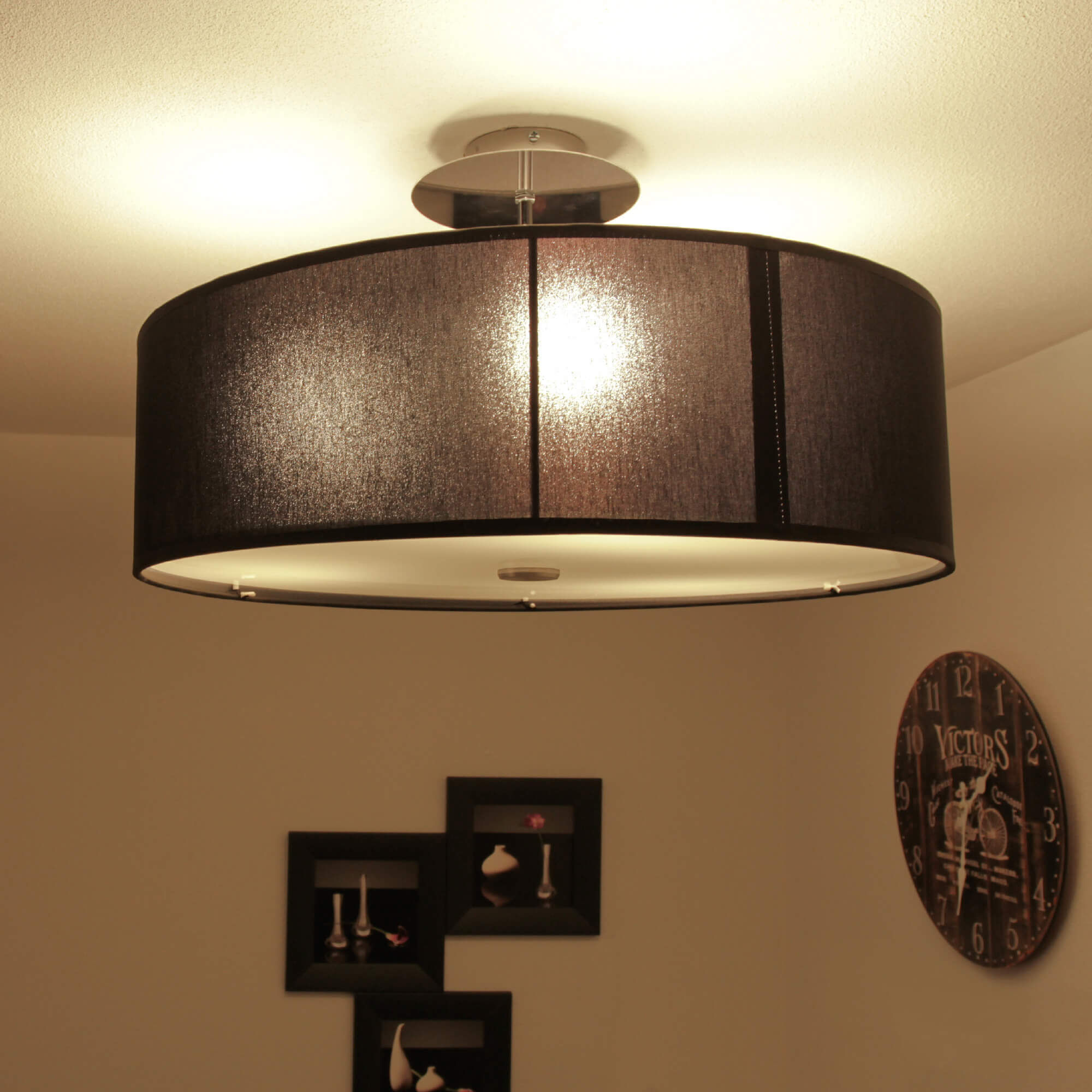 PLAFONNIER VIVIANIE AVEC ABAT-JOUR EN TISSU