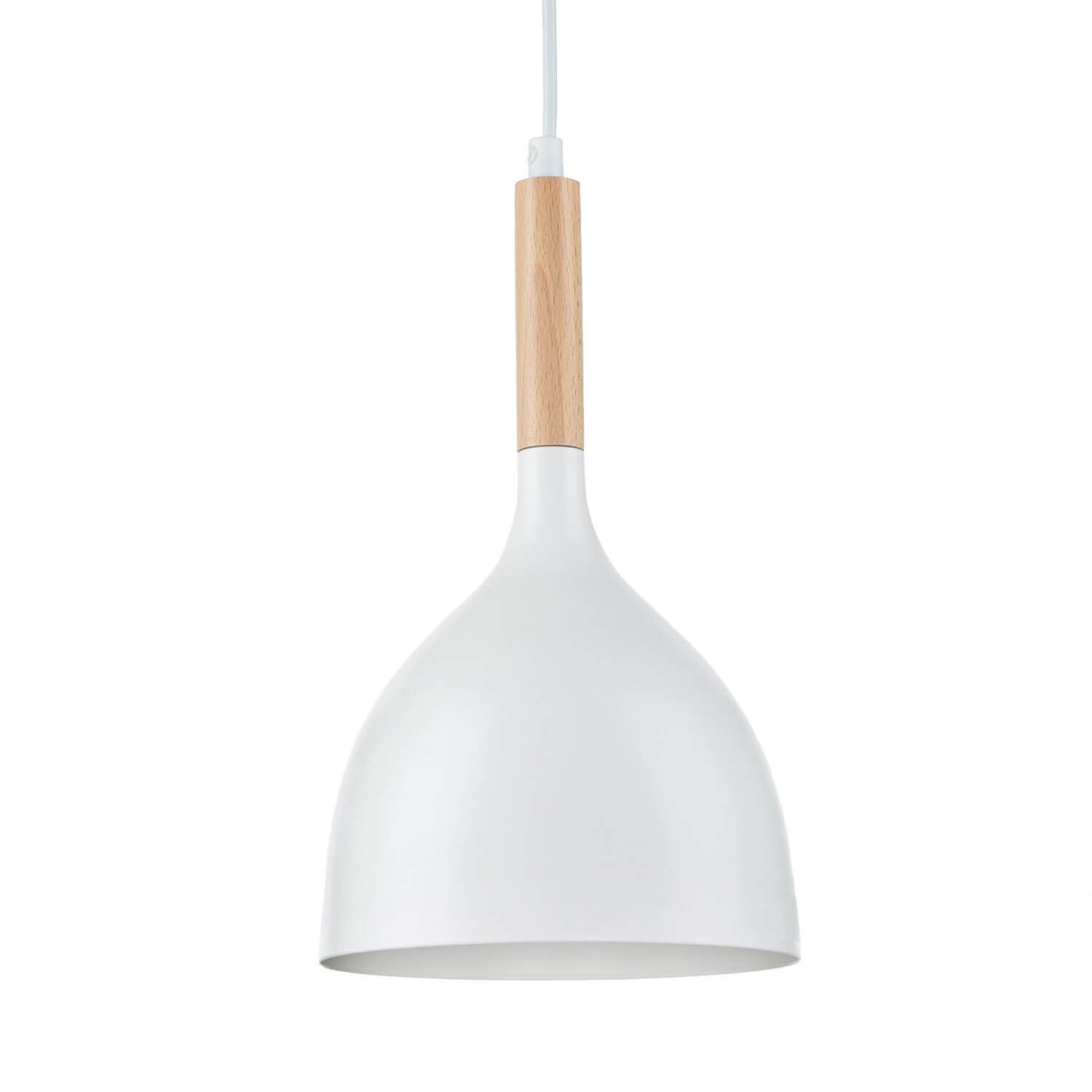 Lampe à suspendre Blanc Métal Bois 3 flammes