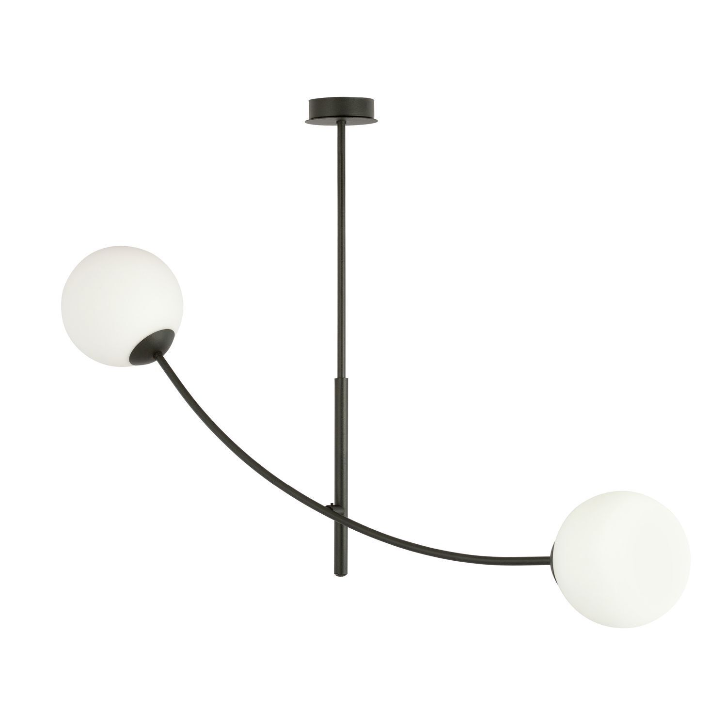 Plafonnier verre métal L : 83 cm orientable noir blanc E14