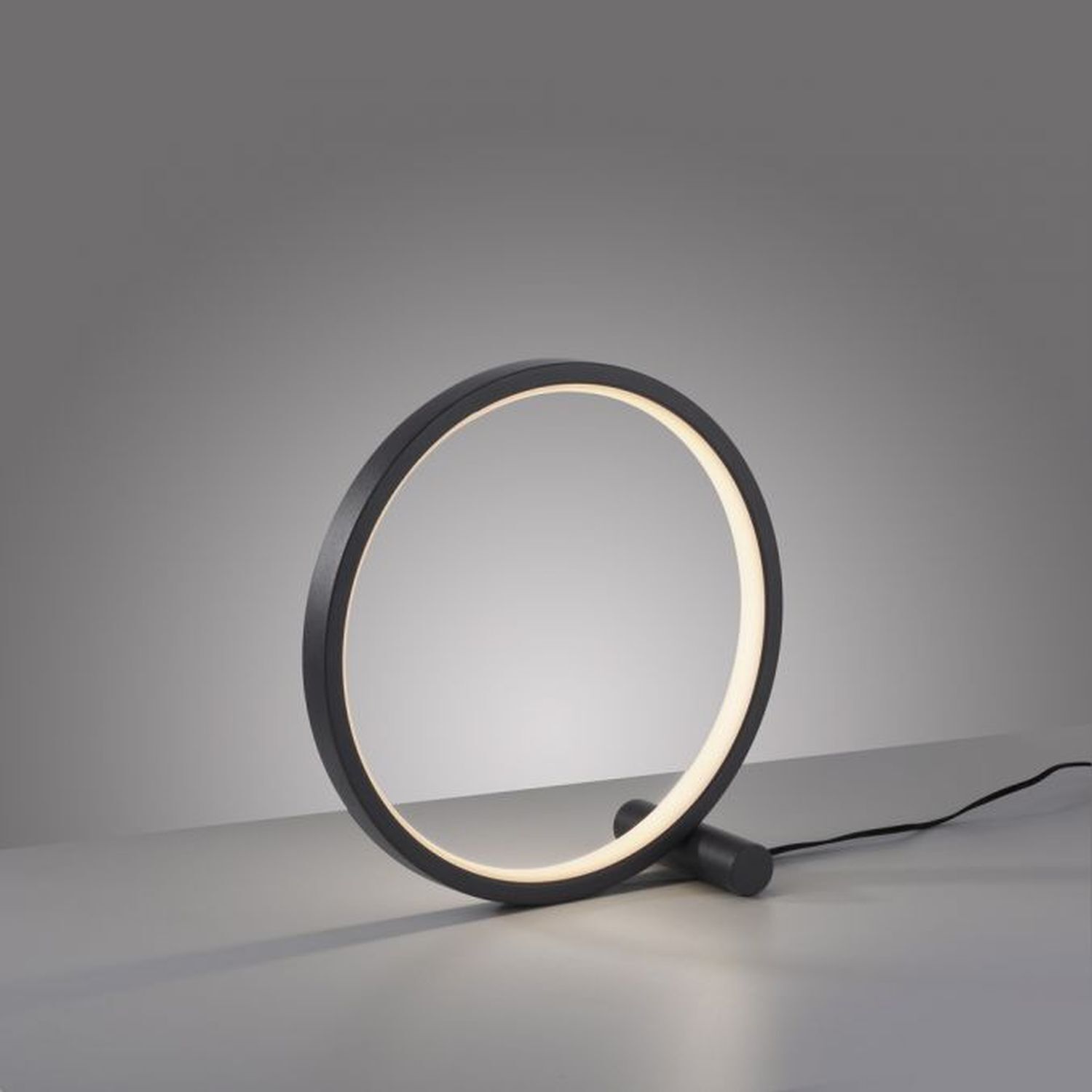 LED Lampe de table noir anneau métallique H:25,5 cm 1290 lm
