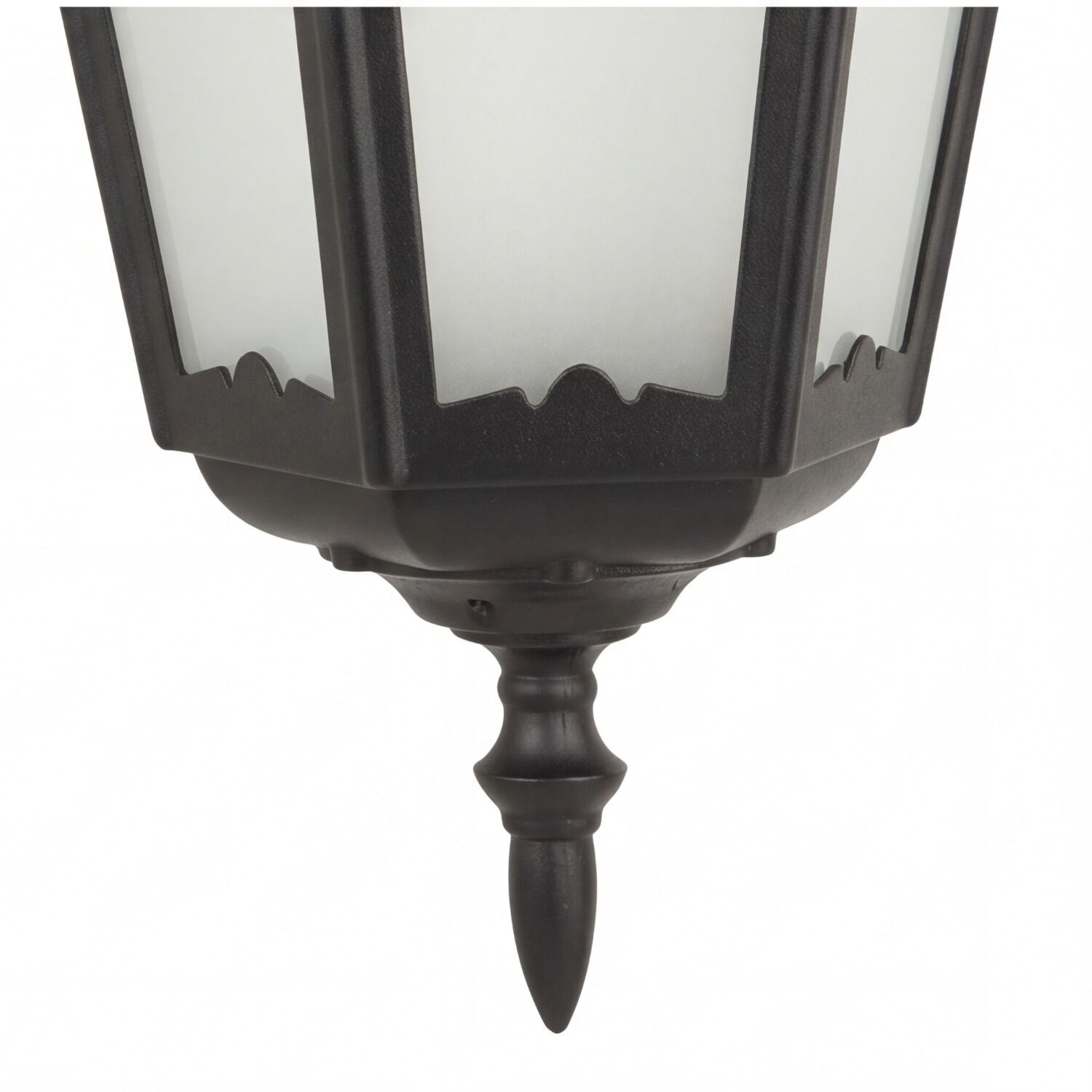 le51573-pendelleuchte-laterne-terrasse-balkon-garten-aussen-metall-glas-matt-rustikal-klassisch-schwarz-weiss-05 laterne, gartenslamp, metall, schwarz, hakenkappe