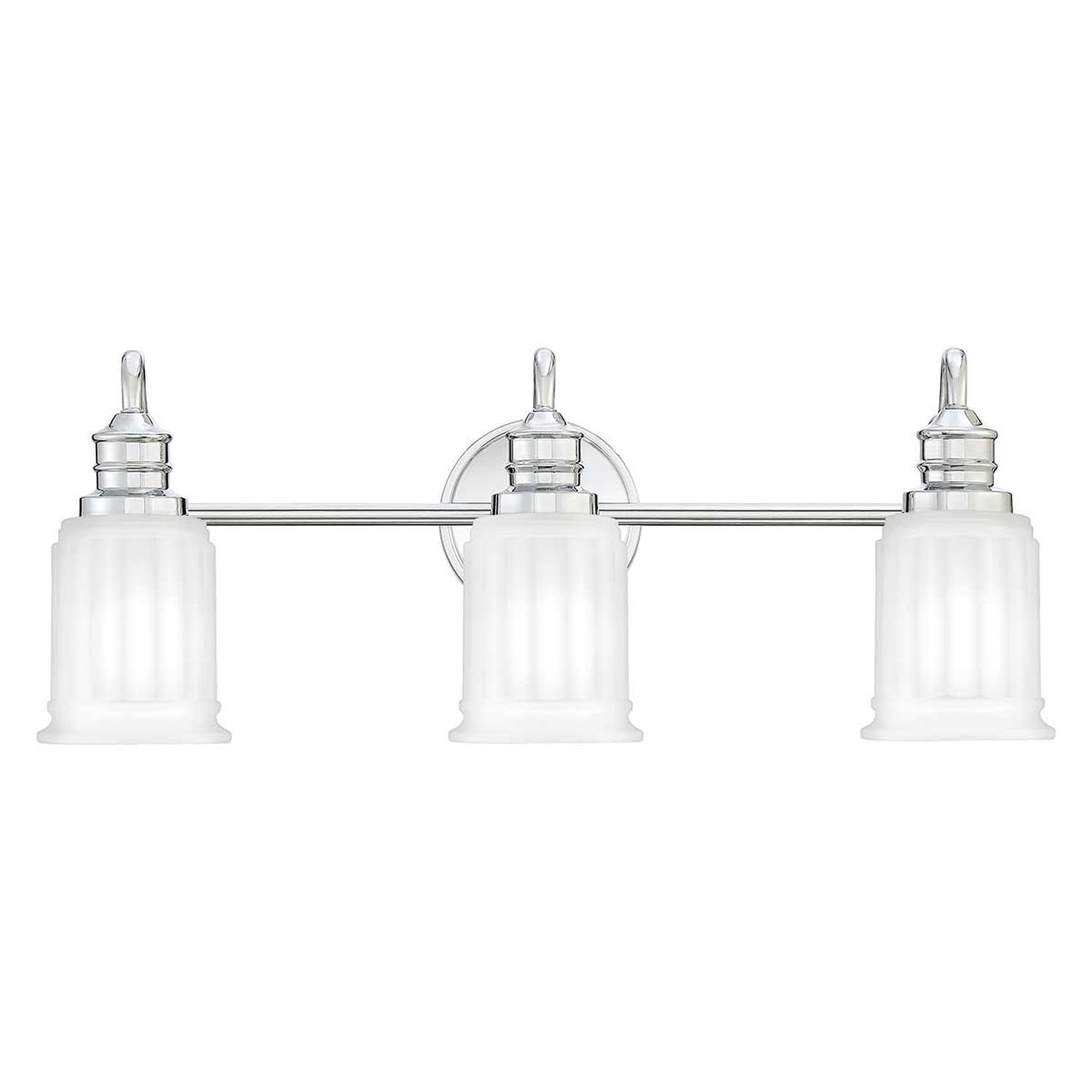 Lampe de salle de bain métal verre largeur 61 cm IP44 G9 3 flammes