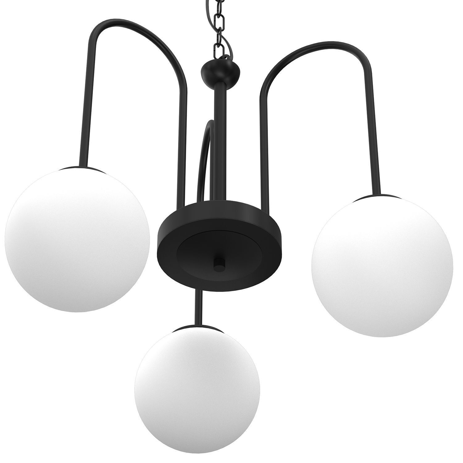 Suspension 3 flammes verre métal E14 Ø51 cm rond