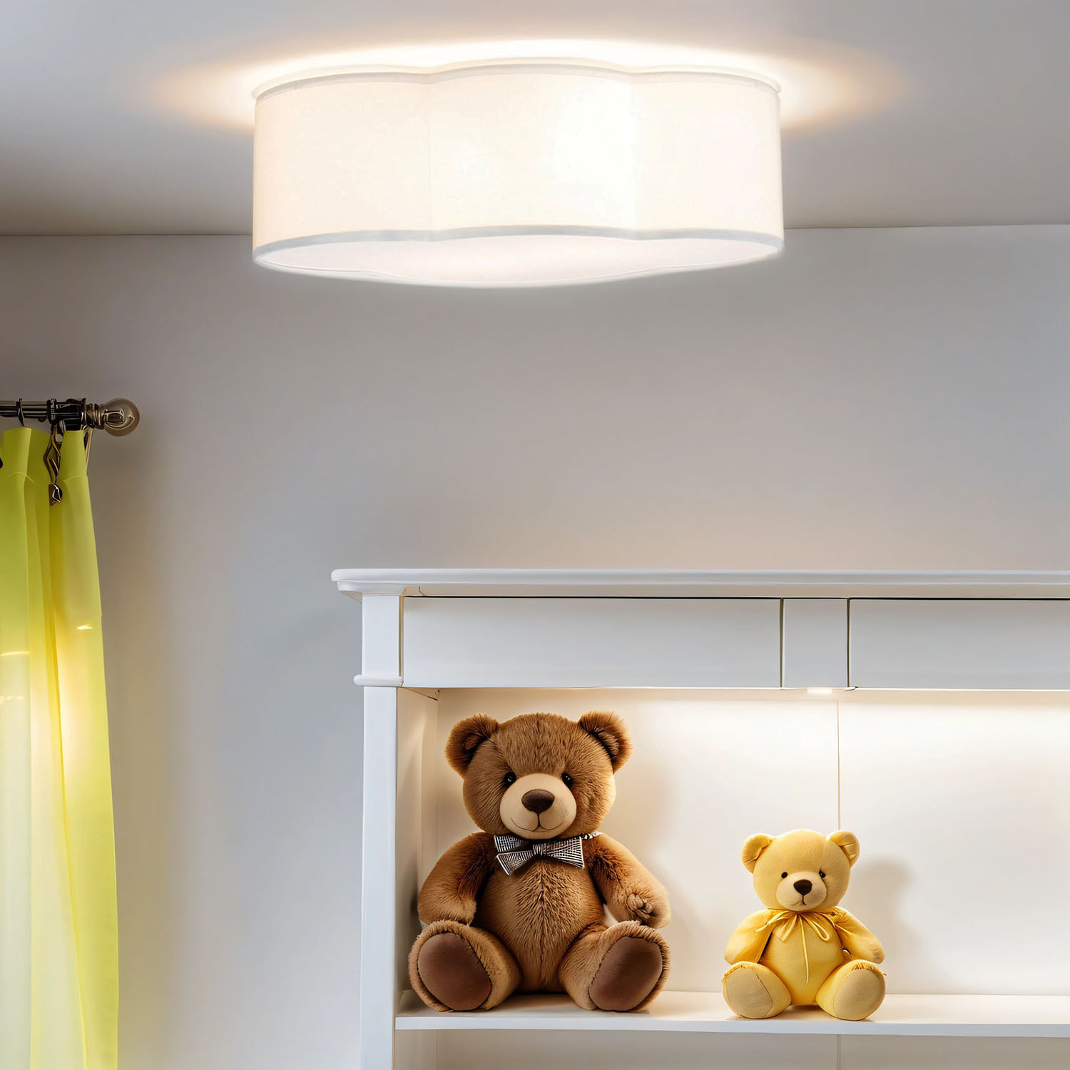 Plafonnier blanc en tissu WOLKI Enfants Lampe nuage