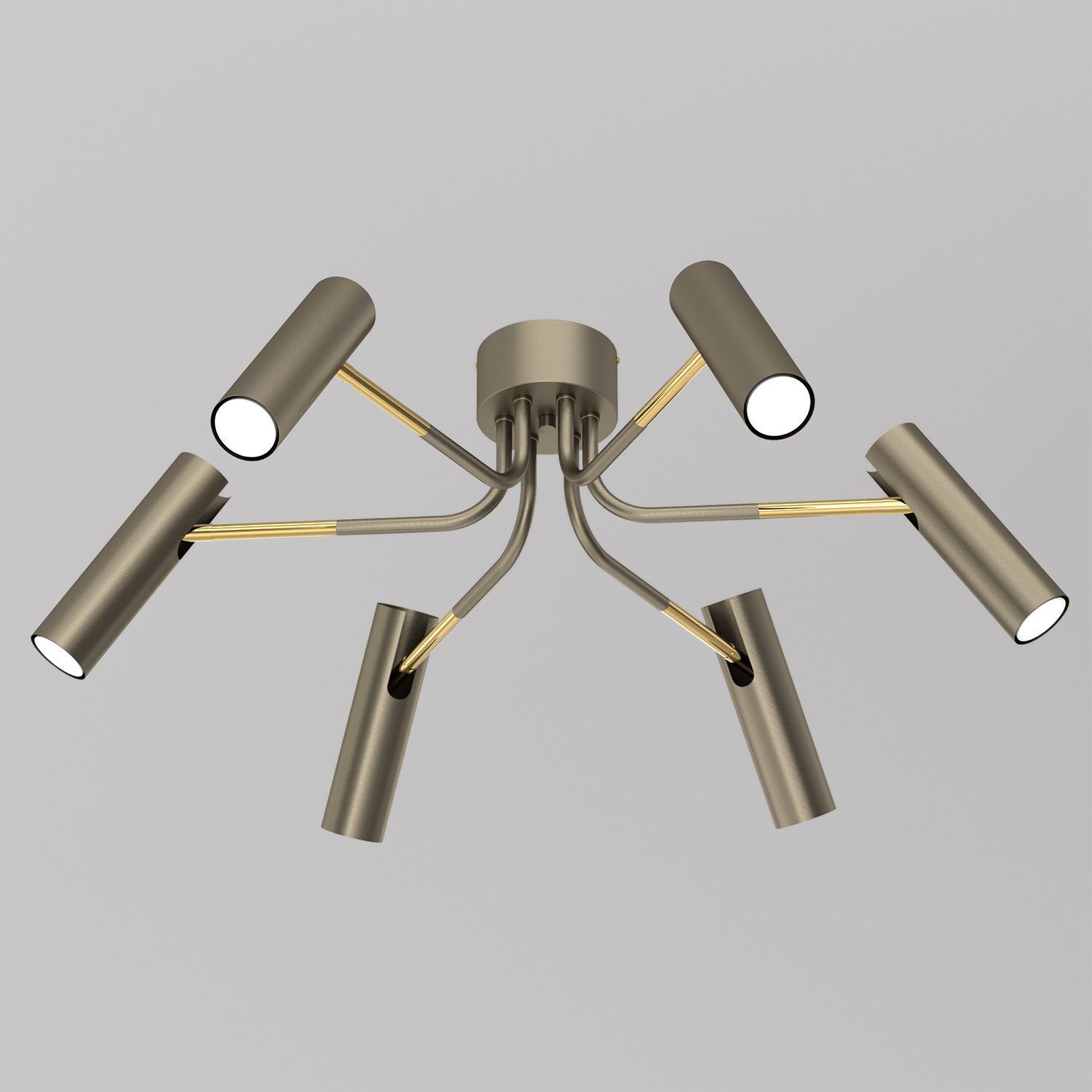 Spot de plafond métal doré L:94 cm 6-flmg flexible