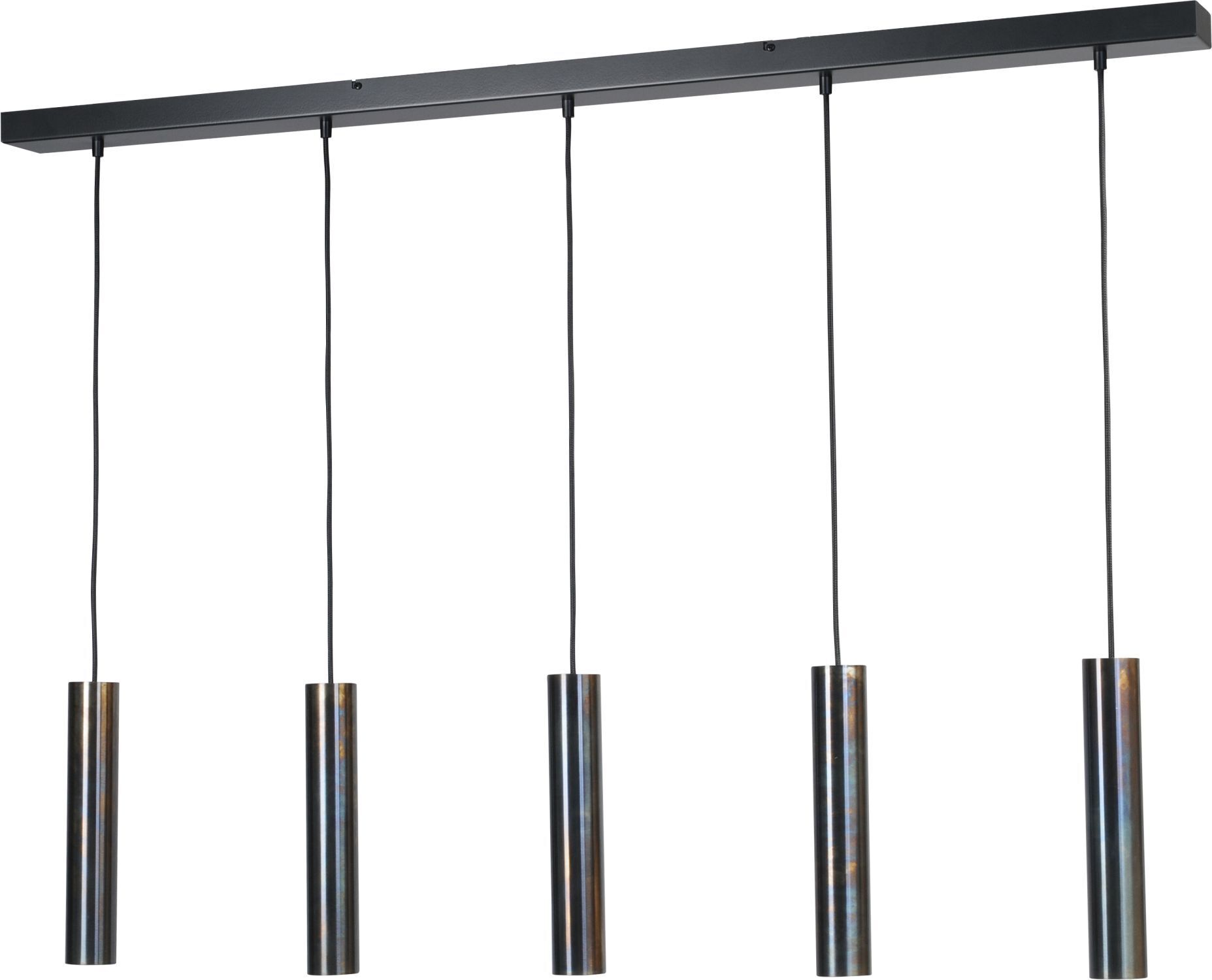 Lampe à suspendre métal réglable allongée noir effet pétrole