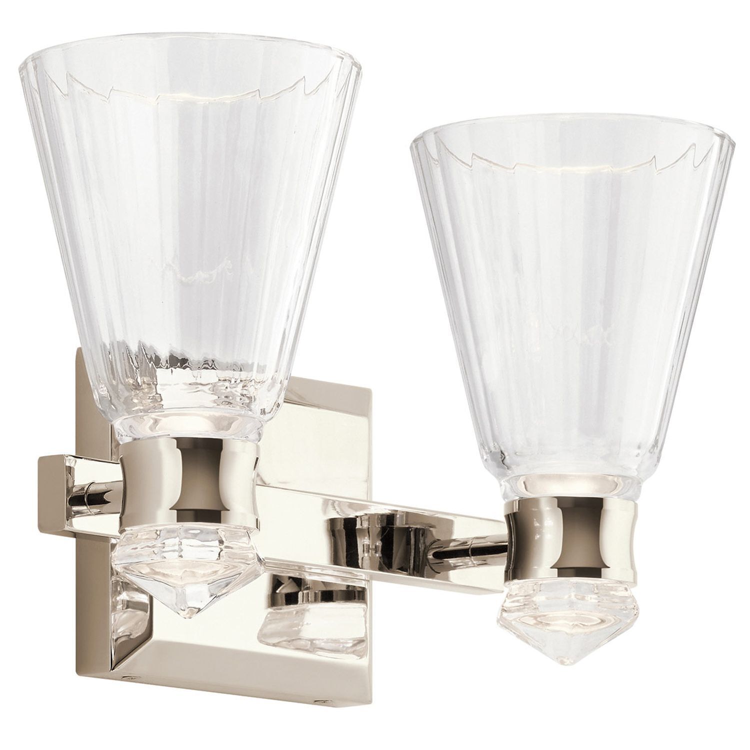 Lampe de salle de bain LED murale IP44 36,8 cm de large verre métal