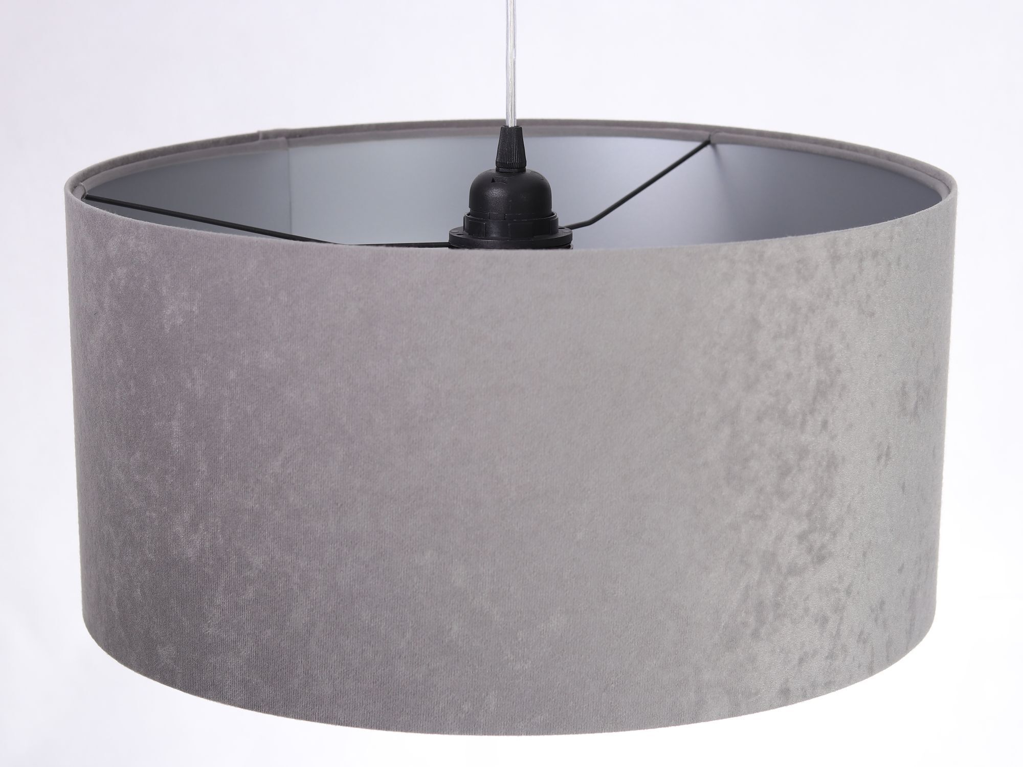 Suspension ronde Blanc Gris Argent Tissu Table de salle à manger