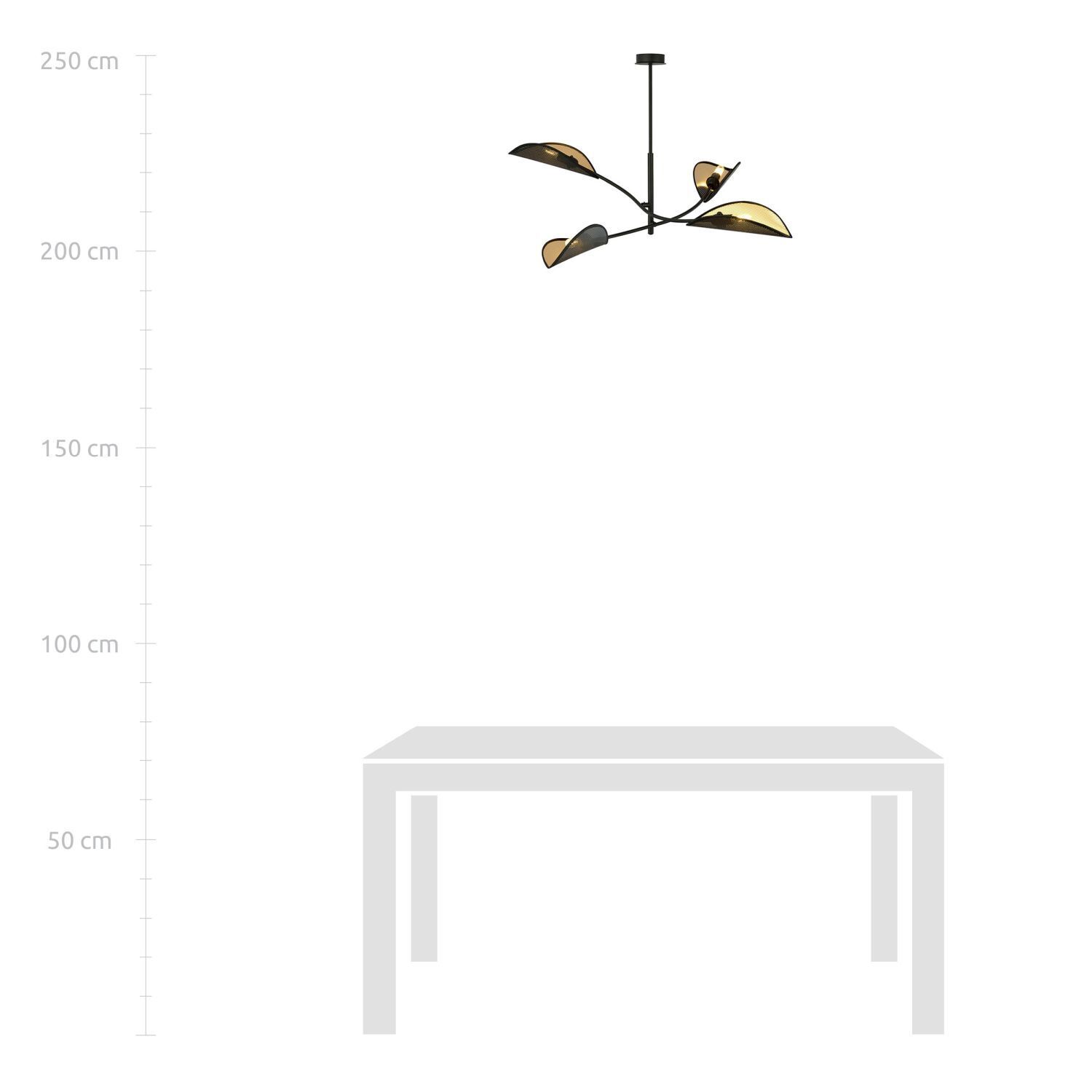 Plafonnier tissu métal 102 cm long pivotant noir or Gerät, Deckenventilator, Elektrisches Gerät
