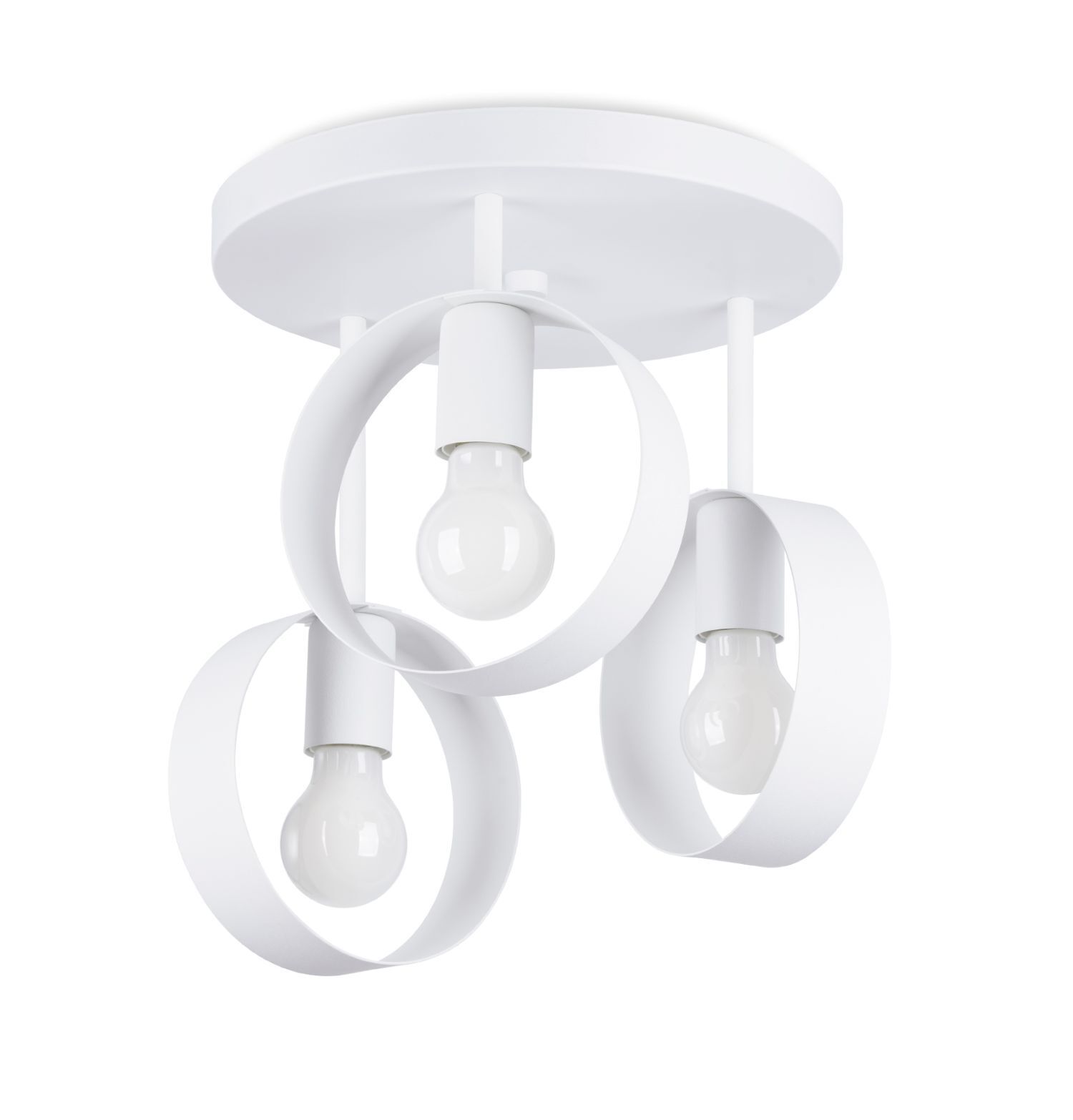 Plafonnier Blanc Ø 30 cm 3-flamme E27 Métal Moderne