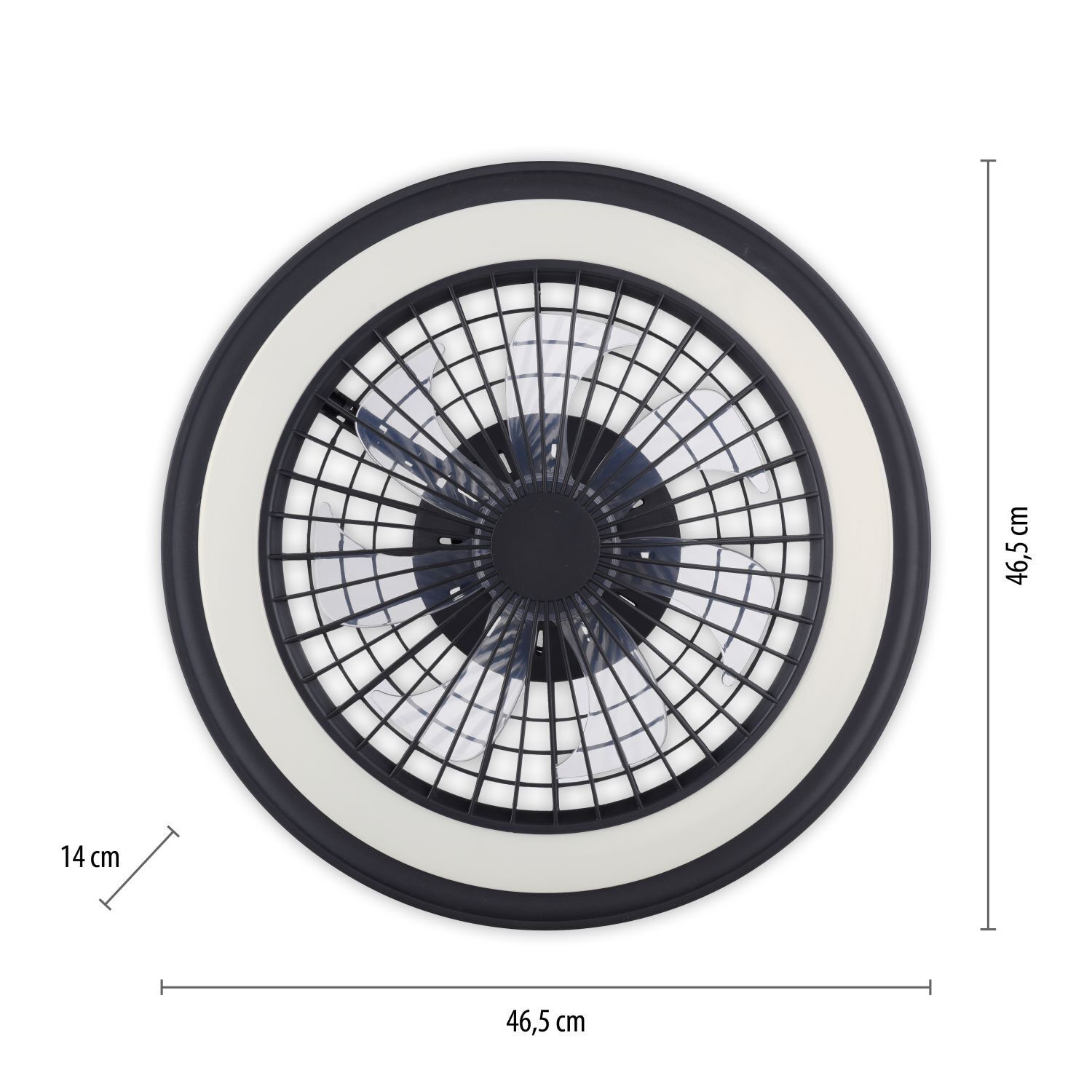 Lampe de plafonnier LED Ventilateur Télécommande RGB dimmable Maschine, Sprach, Rad