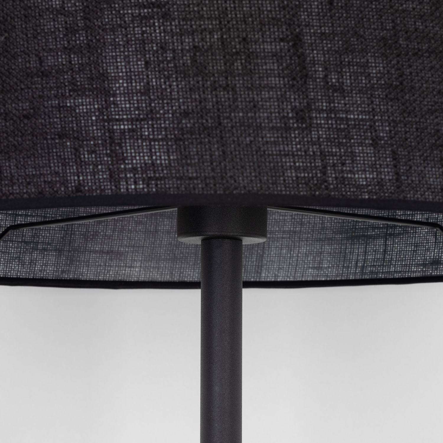 Lampadaire Noir 160 cm Ø 50 cm Métal Tissu E27 Lampe, Lampenschirm